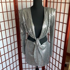 Sequin silver cocktail dress